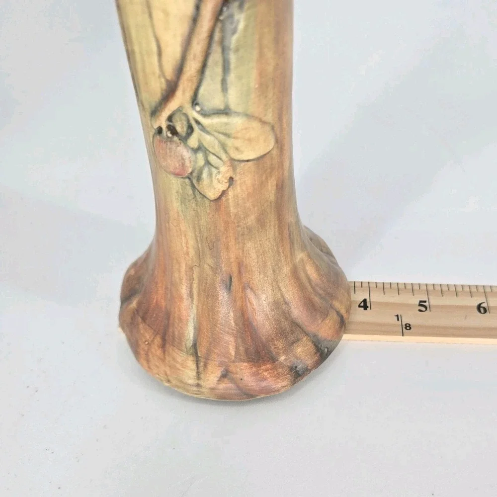 Vintage Weller Pottery Woodcraft Apple Tree Bud Vase 1920s Art Nouveau Faux Bois